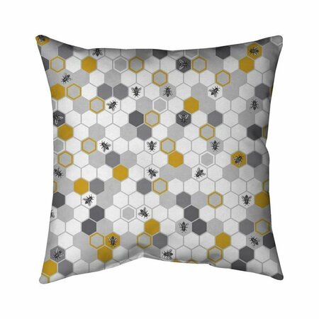 BEGIN HOME DECOR 20 x 20 in. Beehive Pattern-Double Sided Print Indoor Pillow 5541-2020-MI50